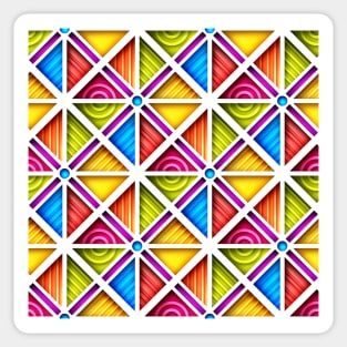 Geometric Pattern, Square Motifs Sticker